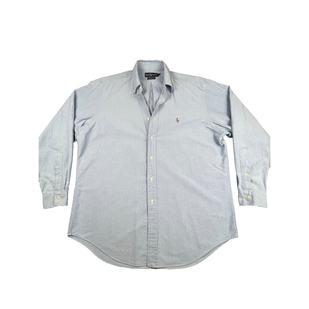 Ralph Lauren Yarmouth Classic Oxford Shirt Mens 16.5 35 Blue Cotton Button Up